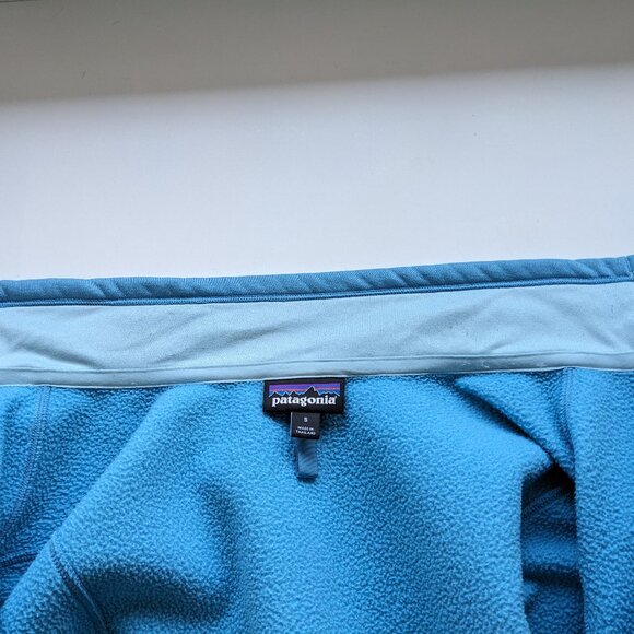 Patagonia Tech Fleece Jacket Light Blue Full Zip Jacket Zippered Pockets Small - Picture 7 of 14